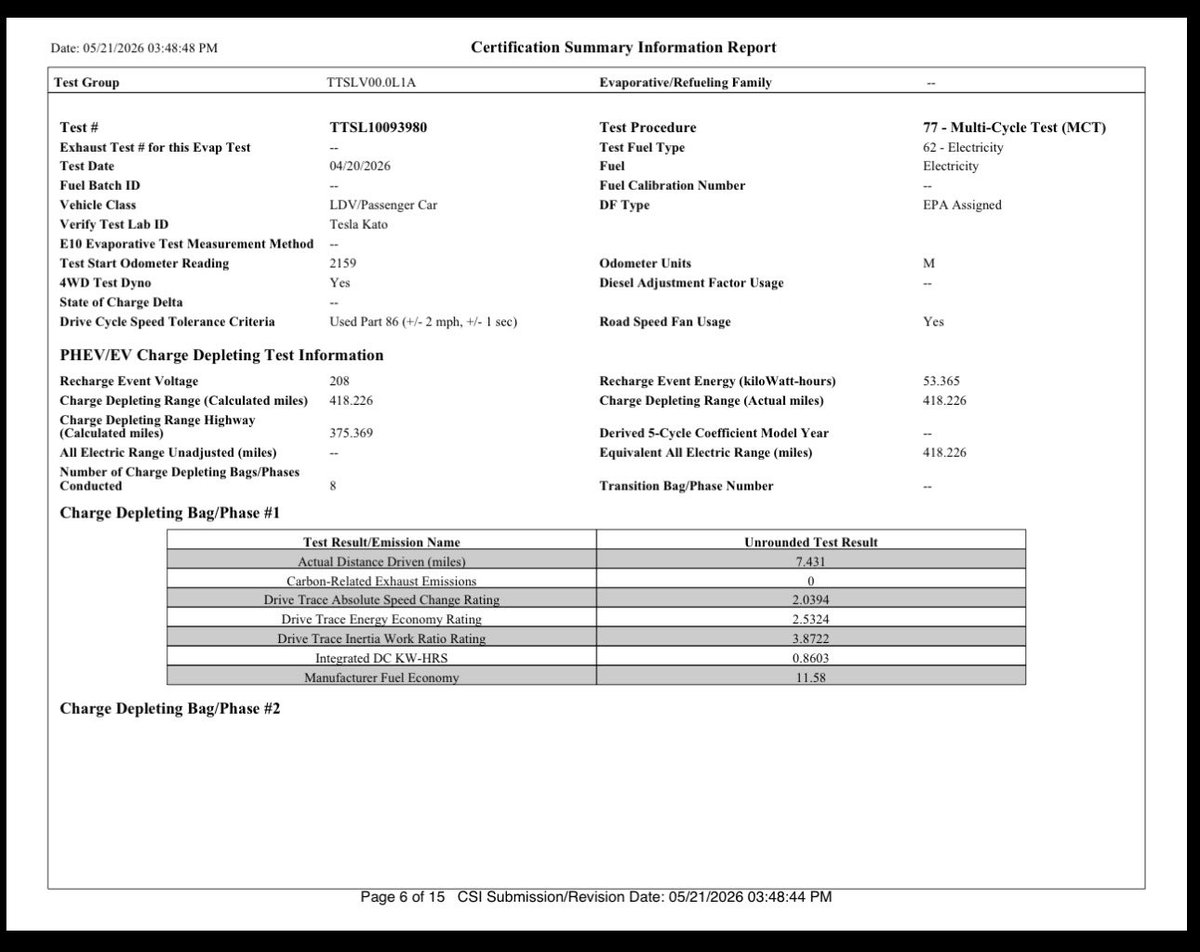 帖文称特斯拉 Cybercab 已拿到 EPA 一致性证书并曝光续航参数 配图