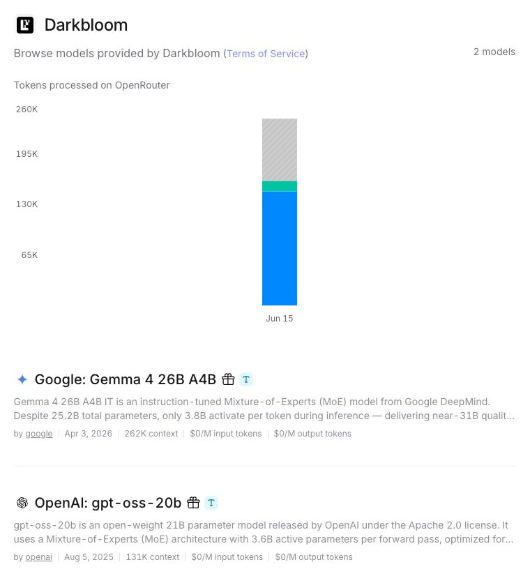 OpenRouter 为 gpt-oss-20b 和 Gemma 4 26B 新增免费调用容量 配图
